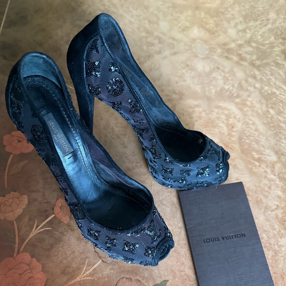 Louis Vuitton Night Call PeepToe Heels - Size 38